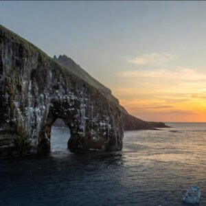Private Evening Sunset Drangarnir Boat & Hike Tour
