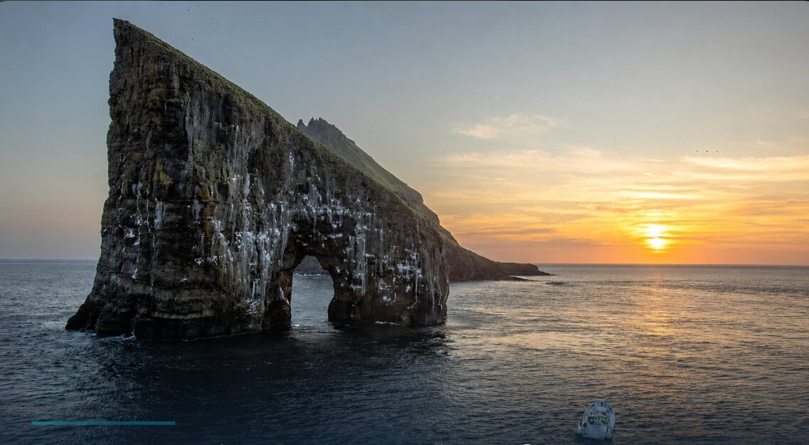 Private Evening Sunset Drangarnir Boat & Hike Tour